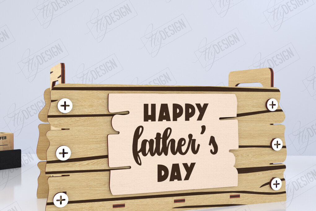 Intra απο ξύλο plywood  Χρώμα wenge 3mm-4mm πάχος - Κουτί δώρου για τη γιορτή του πατέρα | Ξύλινο κουτί δώρου Δίασταση 15x15 cm INTRAFABR-99194305