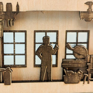 Intra απο ξύλο plywood  Χρώμα wenge 3mm-4mm πάχος - Laser θήκης δώρου κάρτας για τη γιορτή του πατέρα Δίασταση 4x4 cm INTRAFABR-19011040