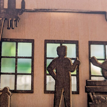 Intra απο ξύλο plywood Χρώμα wenge 3mm-4mm πάχος - Laser θήκης δώρου κάρτας για τη γιορτή του πατέρα Δίασταση 4x4 cm INTRAFABR-19011040 - Image 2