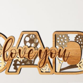 Intra απο ξύλο plywood  Χρώμα wenge 3mm-4mm πάχος - κοπής με λέιζερ για το δώρο του πατέρα Δίασταση 14x5 cm INTRAFABR-19011098 - Image 2