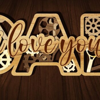 Intra απο ξύλο plywood  Χρώμα wenge 3mm-4mm πάχος - κοπής με λέιζερ για το δώρο του πατέρα Δίασταση 14x5 cm INTRAFABR-19011098 - Image 3