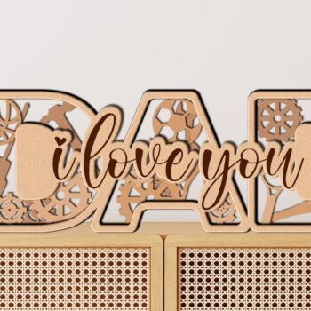 Intra απο ξύλο plywood  Χρώμα wenge 3mm-4mm πάχος - κοπής με λέιζερ για το δώρο του πατέρα Δίασταση 14x5 cm INTRAFABR-19011098 - Image 5