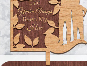 Intra απο ξύλο plywood  Χρώμα wenge 3mm-4mm πάχος - Πινακίδα δώρου για την Ημέρα του Πατέρα Δίασταση 30x20 cm INTRAFABR-19011112 - Image 2