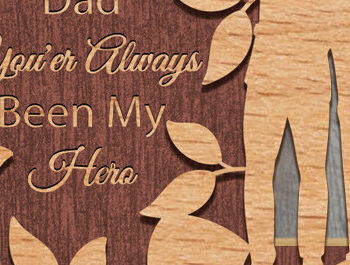 Intra απο ξύλο plywood  Χρώμα wenge 3mm-4mm πάχος - Πινακίδα δώρου για την Ημέρα του Πατέρα Δίασταση 30x20 cm INTRAFABR-19011112 - Image 3