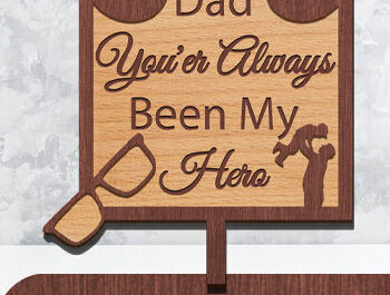 Intra απο ξύλο plywood  Χρώμα wenge 3mm-4mm πάχος - Πινακίδα δώρου για την Ημέρα του Πατέρα Δίασταση 30x20 cm INTRAFABR-19011146 - Image 1