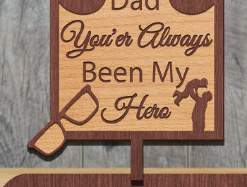 Intra απο ξύλο plywood  Χρώμα wenge 3mm-4mm πάχος - Πινακίδα δώρου για την Ημέρα του Πατέρα Δίασταση 30x20 cm INTRAFABR-19011146 - Image 2