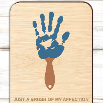 Intra απο ξύλο plywood  Χρώμα wenge 3mm-4mm πάχος - Αποκοπή υ για την Ημέρα του Πατέρα Handprint Δίασταση 30x20 cm INTRAFABR-4618180 - Image 2