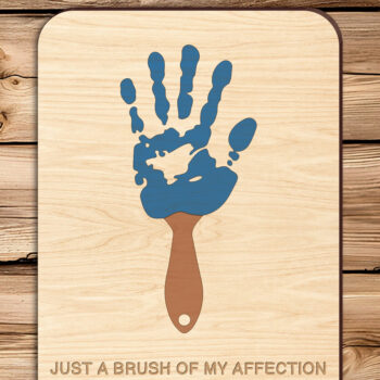 Intra απο ξύλο plywood  Χρώμα wenge 3mm-4mm πάχος - Αποκοπή υ για την Ημέρα του Πατέρα Handprint Δίασταση 30x20 cm INTRAFABR-4618180 - Image 3