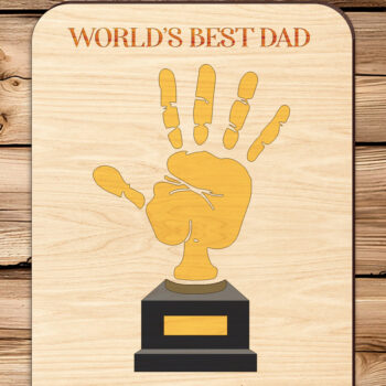 Intra απο ξύλο plywood  Χρώμα wenge 3mm-4mm πάχος - Πινακίδα χειρός για την Ημέρα του Πατέρα Δίασταση 30x20 cm INTRAFABR-8379063 - Image 2