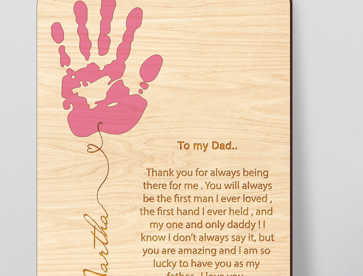 Intra απο ξύλο plywood  Χρώμα wenge 3mm-4mm πάχος - Πινακίδα για την Ημέρα του Πατέρα Δίασταση 30x20 cm INTRAFABR-8379098