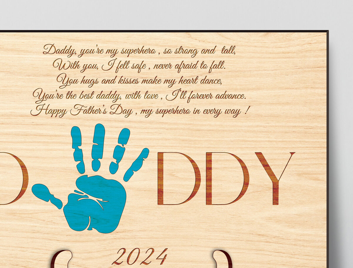 Intra απο ξύλο plywood  Χρώμα wenge 3mm-4mm πάχος - Πινακίδα χειρός για την Ημέρα του Πατέρα Δίασταση 30x20 cm INTRAFABR-4618129