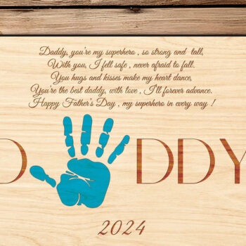 Intra απο ξύλο plywood  Χρώμα wenge 3mm-4mm πάχος - Πινακίδα χειρός για την Ημέρα του Πατέρα Δίασταση 30x20 cm INTRAFABR-4618129 - Image 2