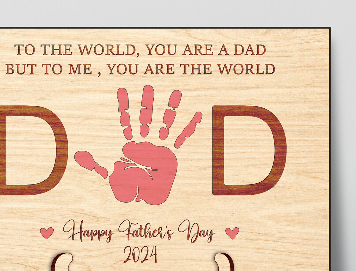 Intra απο ξύλο plywood  Χρώμα wenge 3mm-4mm πάχος - Πινακίδα χειρός για την Ημέρα του Πατέρα Δίασταση 30x20 cm INTRAFABR-4618144