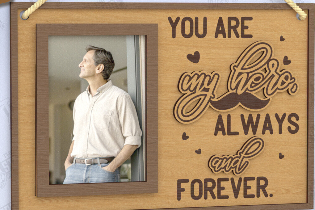 Intra απο ξύλο plywood  Χρώμα wenge 3mm-4mm πάχος - Κρεμαστές κορνίζες για τη γιορτή του πατέρα | Ιδέα δώρου Δίασταση 20x25 cm INTRAFABR-57322468