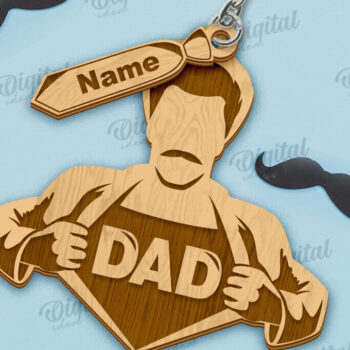 Intra απο ξύλο plywood  Χρώμα wenge 3mm-4mm πάχος - μπρελόκ για την Ημέρα του Πατέρα Δίασταση 4x4 cm INTRAFABR-105438100 - Image 1