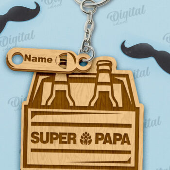 Intra απο ξύλο plywood  Χρώμα wenge 3mm-4mm πάχος - μπρελόκ για την Ημέρα του Πατέρα Δίασταση 4x4 cm INTRAFABR-105495282 - Image 1