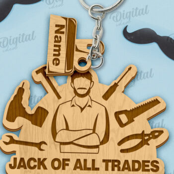 Intra απο ξύλο plywood  Χρώμα wenge 3mm-4mm πάχος - μπρελόκ για την Ημέρα του Πατέρα Δίασταση 4x4 cm INTRAFABR-105437557 - Image 1