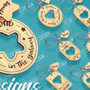 Intra απο ξύλο plywood Χρώμα wenge 3mm-4mm πάχος - Πακέτο κοπής λέιζερ μπρελόκ για την ημέρα του πατέρα Δίασταση 4x4 cm INTRAFABR-105458261 - Image 1