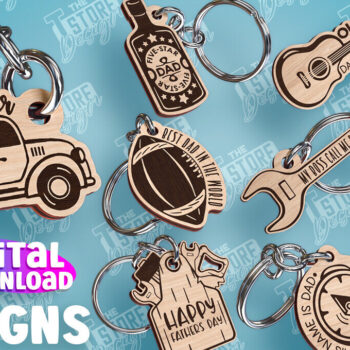 Intra απο ξύλο plywood  Χρώμα wenge 3mm-4mm πάχος - με λέιζερ μπρελόκ για την ημέρα του πατέρα Δίασταση 4x4 cm INTRAFABR-105512262 - Image 1