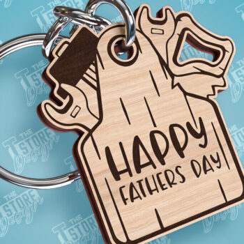 Intra απο ξύλο plywood  Χρώμα wenge 3mm-4mm πάχος - με λέιζερ μπρελόκ για την ημέρα του πατέρα Δίασταση 4x4 cm INTRAFABR-105512262 - Image 9