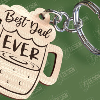 Intra απο ξύλο plywood  Χρώμα wenge 3mm-4mm πάχος - με λέιζερ μπρελόκ για την ημέρα του πατέρα Δίασταση 4x4 cm INTRAFABR-105437509 - Image 1