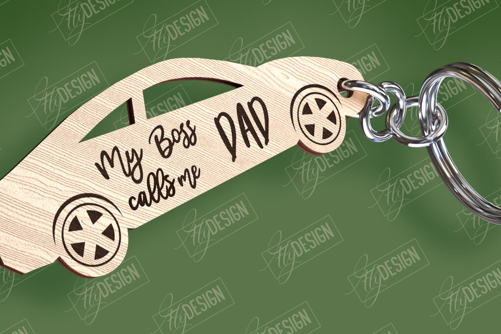 Intra απο ξύλο plywood  Χρώμα wenge 3mm-4mm πάχος - με λέιζερ μπρελόκ για την ημέρα του πατέρα Δίασταση 4x4 cm INTRAFABR-105390869