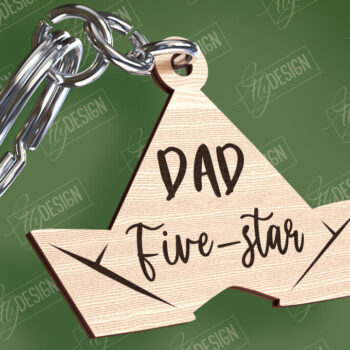 Intra απο ξύλο plywood  Χρώμα wenge 3mm-4mm πάχος - με λέιζερ μπρελόκ για την ημέρα του πατέρα Δίασταση 4x4 cm INTRAFABR-105390890 - Image 1