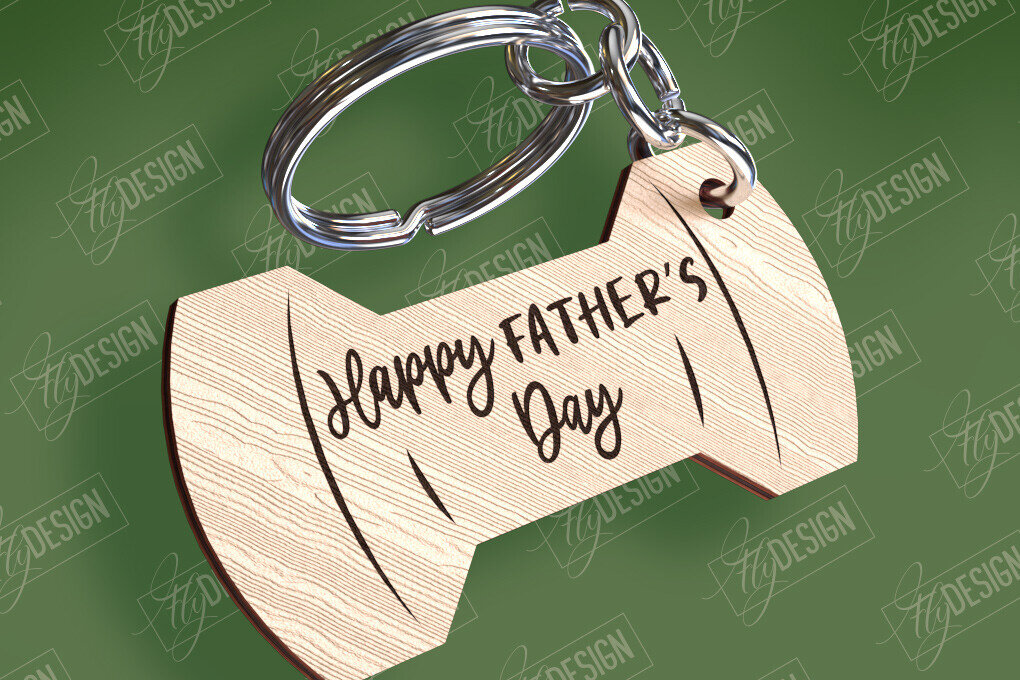 Intra απο ξύλο plywood  Χρώμα wenge 3mm-4mm πάχος - με λέιζερ μπρελόκ για την ημέρα του πατέρα Δίασταση 4x4 cm INTRAFABR-105437458