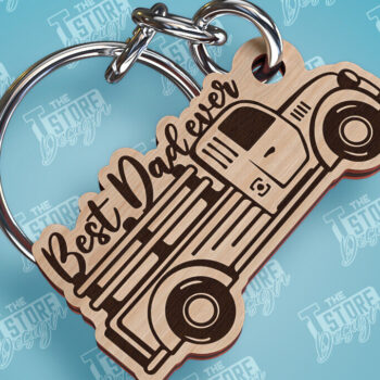 Intra απο ξύλο plywood  Χρώμα wenge 3mm-4mm πάχος - με λέιζερ μπρελόκ για την ημέρα του πατέρα Δίασταση 4x4 cm INTRAFABR-105437481 - Image 1