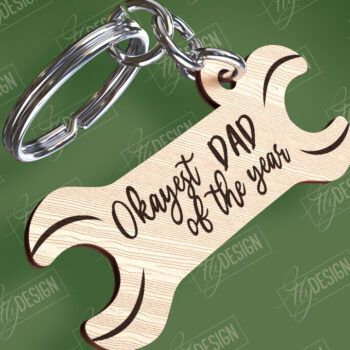 Intra απο ξύλο plywood Χρώμα wenge 3mm-4mm πάχος - με λέιζερ μπρελόκ για την ημέρα του πατέρα Δίασταση 4x4 cm INTRAFABR-105437494 - Image 1