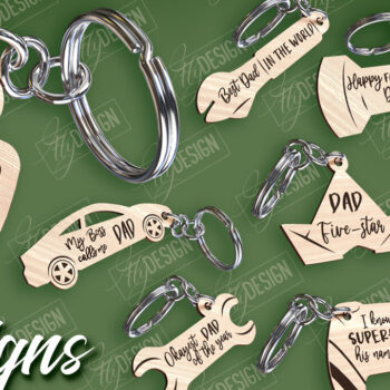 Intra απο ξύλο plywood Χρώμα wenge 3mm-4mm πάχος - με λέιζερ μπρελόκ για την ημέρα του πατέρα Δίασταση 4x4 cm INTRAFABR-119208427 - Image 1