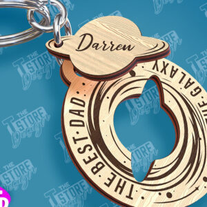 Intra απο ξύλο plywood  Χρώμα wenge 3mm-4mm πάχος - με λέιζερ μπρελόκ για την ημέρα του πατέρα Δίασταση 4x4 cm INTRAFABR-93920150