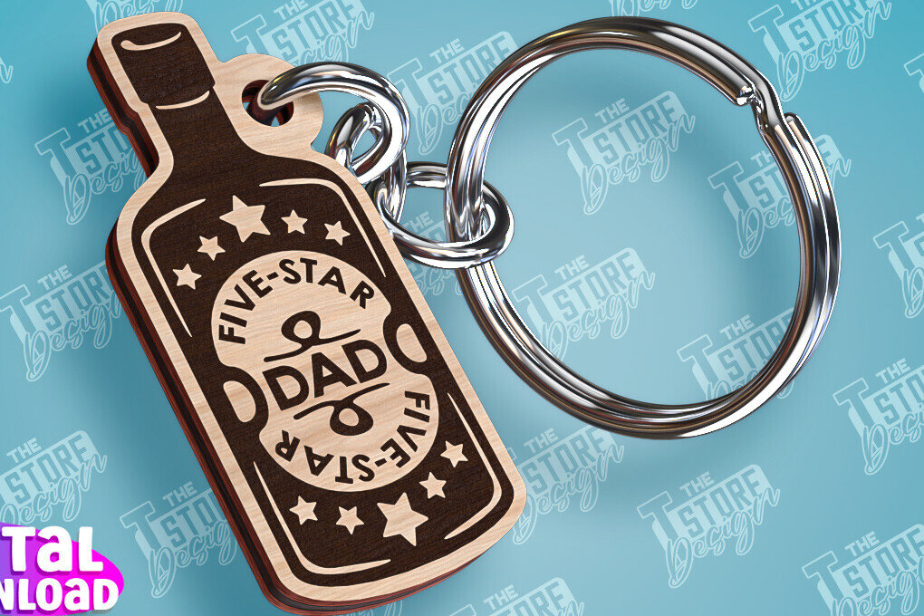 Intra απο ξύλο plywood  Χρώμα wenge 3mm-4mm πάχος - με λέιζερ μπρελόκ για την ημέρα του πατέρα Δίασταση 4x4 cm INTRAFABR-65548336