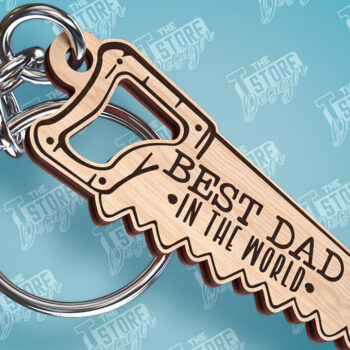 Intra απο ξύλο plywood  Χρώμα wenge 3mm-4mm πάχος - με λέιζερ μπρελόκ για την ημέρα του πατέρα Δίασταση 4x4 cm INTRAFABR-124651807 - Image 1