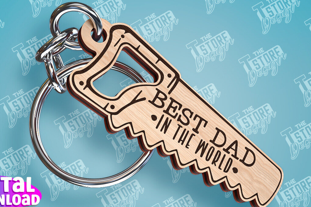 Intra απο ξύλο plywood  Χρώμα wenge 3mm-4mm πάχος - με λέιζερ μπρελόκ για την ημέρα του πατέρα Δίασταση 4x4 cm INTRAFABR-124651807