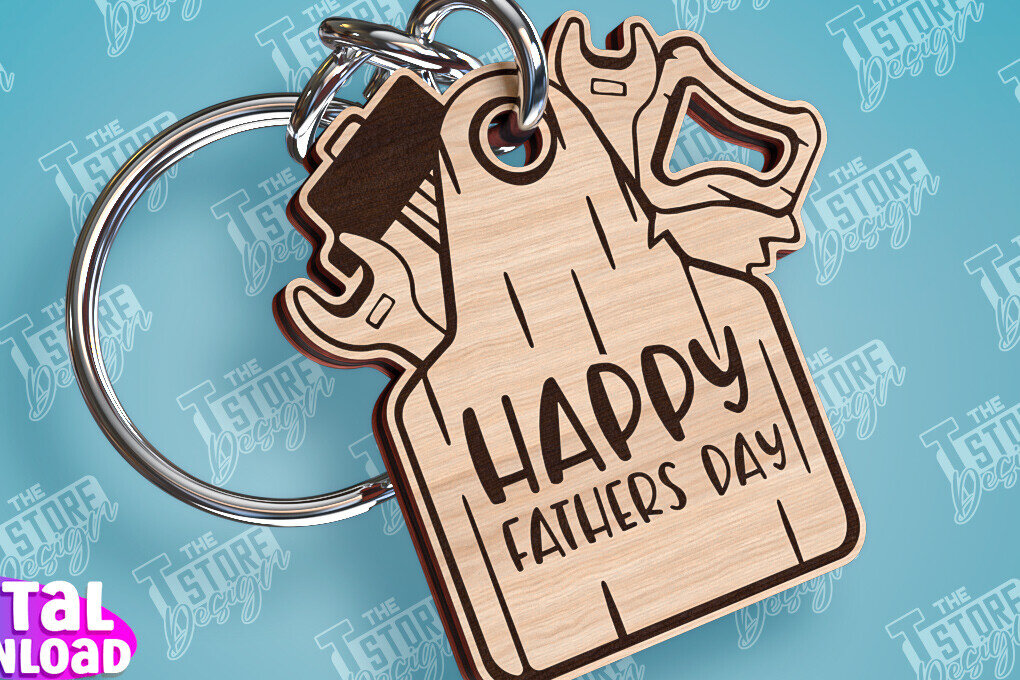 Intra απο ξύλο plywood  Χρώμα wenge 3mm-4mm πάχος - με λέιζερ μπρελόκ για την ημέρα του πατέρα Δίασταση 4x4 cm INTRAFABR-106608355