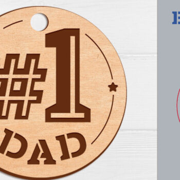 Intra απο ξύλο plywood Χρώμα wenge 3mm-4mm πάχος - Χαρακτική με λέιζερ με μπρελόκ για την ημέρα του πατέρα Δίασταση 4x4 cm INTRAFABR-106579195 - Image 1