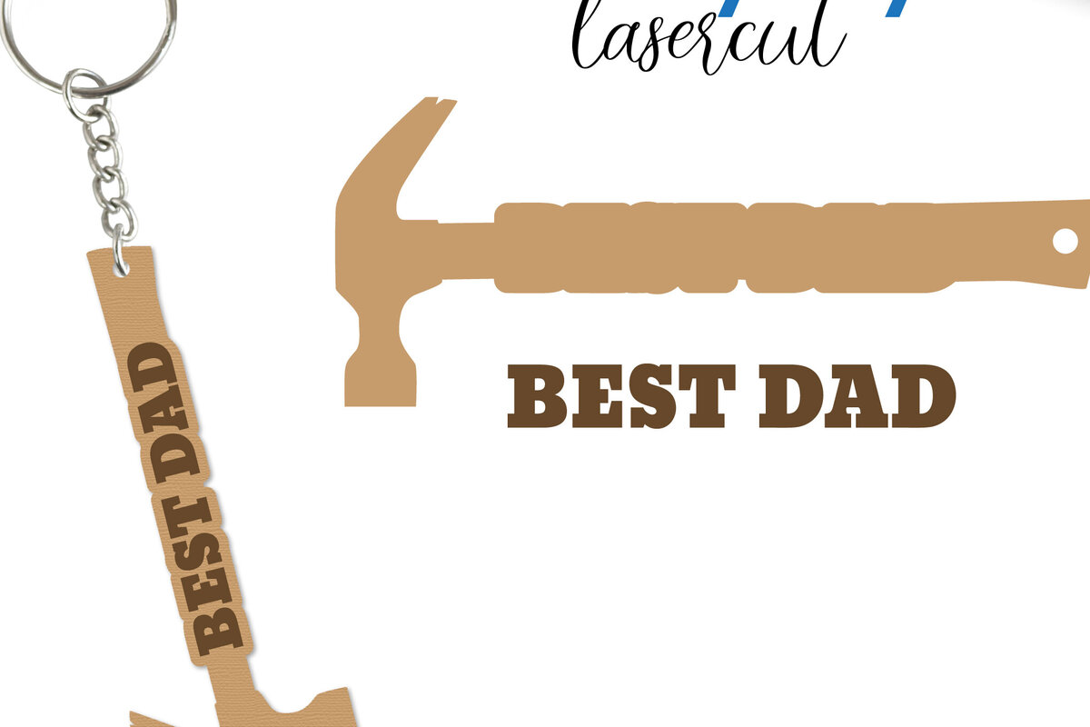 Intra απο ξύλο plywood  Χρώμα wenge 3mm-4mm πάχος - Μπρελόκ με λέιζερ για την ημέρα του πατέρα Δίασταση 4x4 cm INTRAFABR-106511685