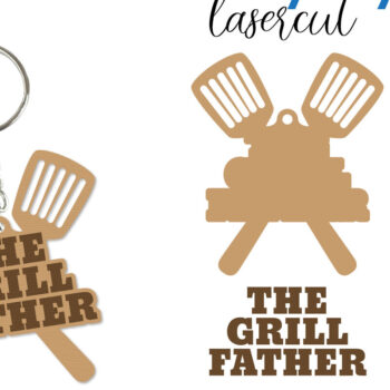 Intra απο ξύλο plywood  Χρώμα wenge 3mm-4mm πάχος - Μπρελόκ με λέιζερ για την ημέρα του πατέρα Δίασταση 4x4 cm INTRAFABR-121409307 - Image 1