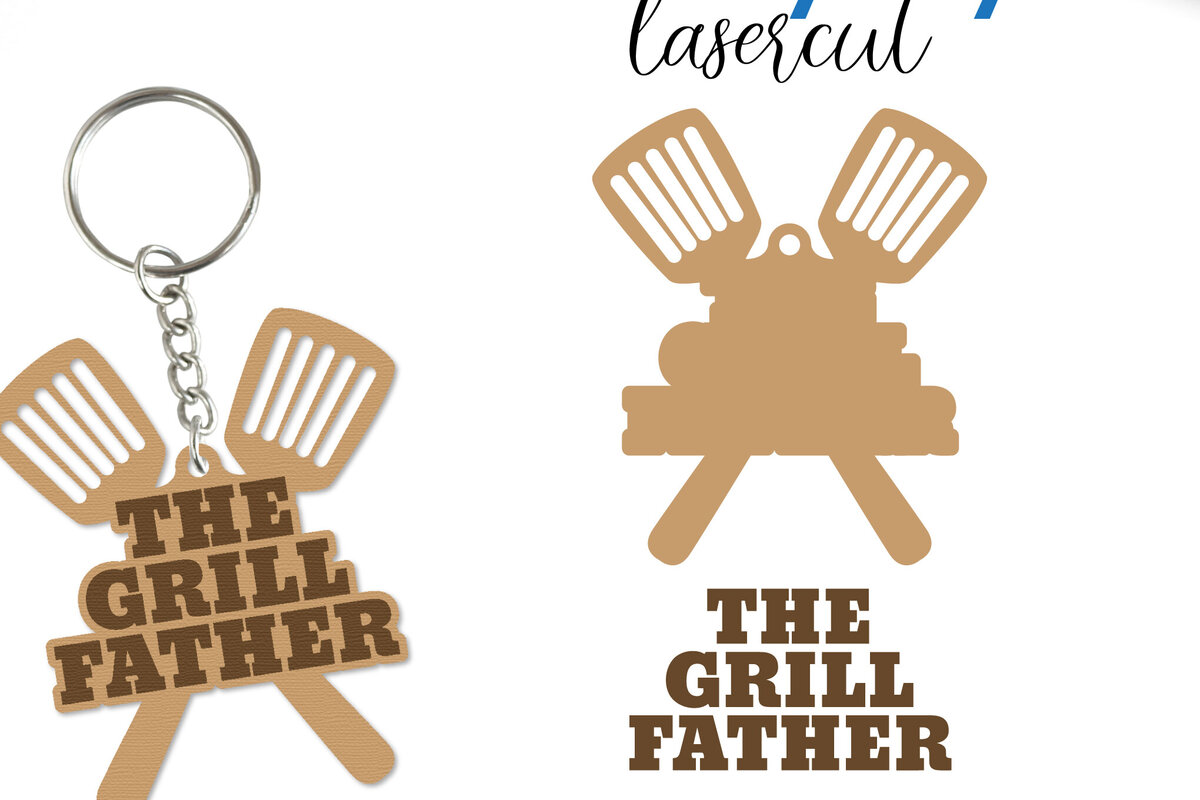 Intra απο ξύλο plywood  Χρώμα wenge 3mm-4mm πάχος - Μπρελόκ με λέιζερ για την ημέρα του πατέρα Δίασταση 4x4 cm INTRAFABR-121409307