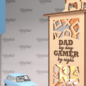 Intra απο ξύλο plywood  Χρώμα wenge 3mm-4mm πάχος - Φανάρι για την Ημέρα του Πατέρα Δίασταση 30x20 cm INTRAFABR-80866836