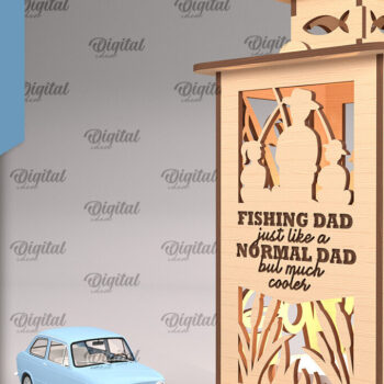 Intra απο ξύλο plywood  Χρώμα wenge 3mm-4mm πάχος - Φανάρι για την Ημέρα του Πατέρα Δίασταση 30x20 cm INTRAFABR-80866795 - Image 1