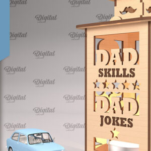 Intra απο ξύλο plywood  Χρώμα wenge 3mm-4mm πάχος - Φανάρι για την Ημέρα του Πατέρα Δίασταση 30x20 cm INTRAFABR-122936169