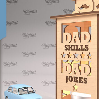 Intra απο ξύλο plywood  Χρώμα wenge 3mm-4mm πάχος - Φανάρι για την Ημέρα του Πατέρα Δίασταση 30x20 cm INTRAFABR-122936169 - Image 1