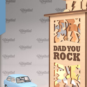 Intra απο ξύλο plywood  Χρώμα wenge 3mm-4mm πάχος - Φανάρι για την Ημέρα του Πατέρα Δίασταση 30x20 cm INTRAFABR-81414510