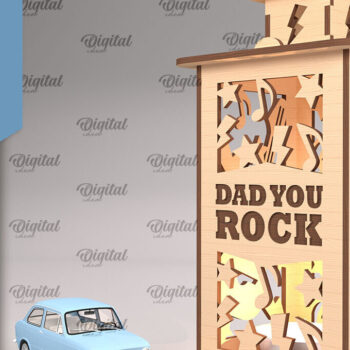 Intra απο ξύλο plywood Χρώμα wenge 3mm-4mm πάχος - Φανάρι για την Ημέρα του Πατέρα Δίασταση 30x20 cm INTRAFABR-81414510 - Image 1