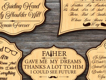 Intra απο ξύλο plywood Χρώμα wenge 3mm-4mm πάχος - Πακέτο κοπής Laser Day Fathers Day Δίασταση 20x20 cm INTRAFABR-81413969 - Image 2