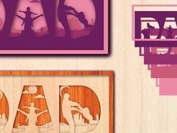 Intra απο ξύλο plywood  Χρώμα wenge 3mm-4mm πάχος - με λέιζερ για την ημέρα του πατέρα Δίασταση 30x20 cm INTRAFABR-85926317 - Image 2