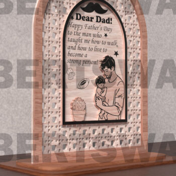 Intra απο ξύλο plywood Χρώμα wenge 3mm-4mm πάχος - Πινακίδα μπαμπά για την Ημέρα του Πατέρα Δίασταση 20x20 cm INTRAFABR-124957766 - Image 3