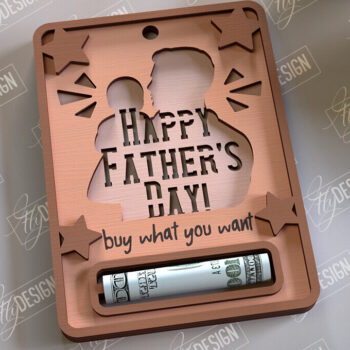 Intra απο ξύλο plywood Χρώμα wenge 3mm-4mm πάχος - Χρηματική κάρτα για τη γιορτή του πατέρα | Ευχετήριες κάρτες Δίασταση 10x15 cm INTRAFABR-31711125 - Image 1